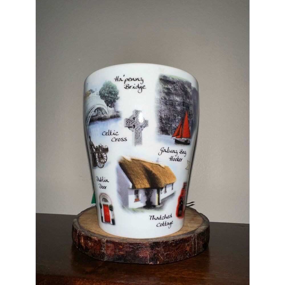 Shamrock IRELAND White Multi Mug & Spoon Set Souvenir Places to Visit Graphics - Picture 3 of 5